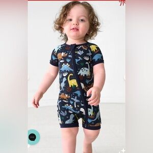 Little Sleepies Navy Jurassic Jungle Shorty Zippy